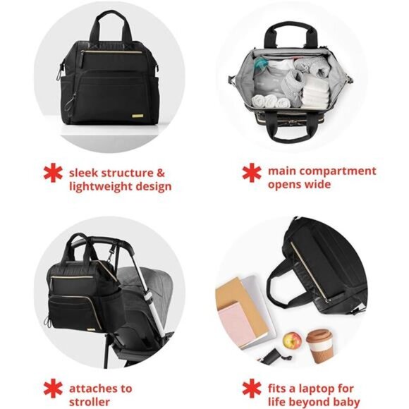 Diaper Bag Backpack: Mainframe Large Capacity Wide Open Structure Changing Pad